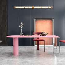 Nordic simple acrylic suspended dining table modern designer table creative log internet celebrity macaron large table