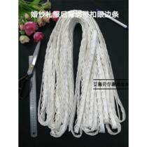 Wedding dress bridesmaid dress back cloth baffle strap rope tie buttonhole edge strip satin white wine red