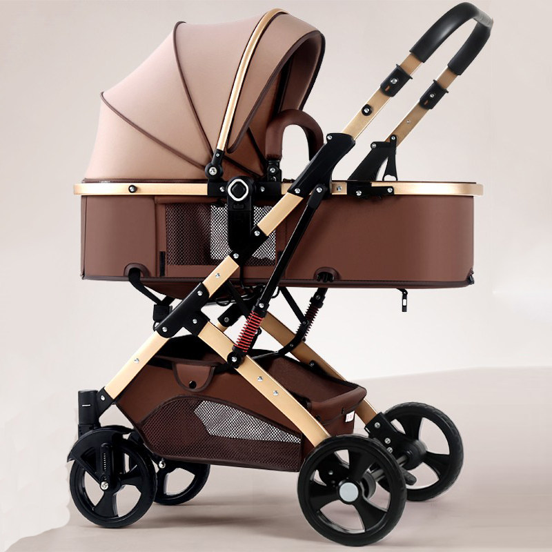 Детская коляска Mujie, импортированная из Японии, может сидеть и лежать, легкая складывающаяся, с высокой амортизацией при движении по ландшафту, двусторонняя коляска