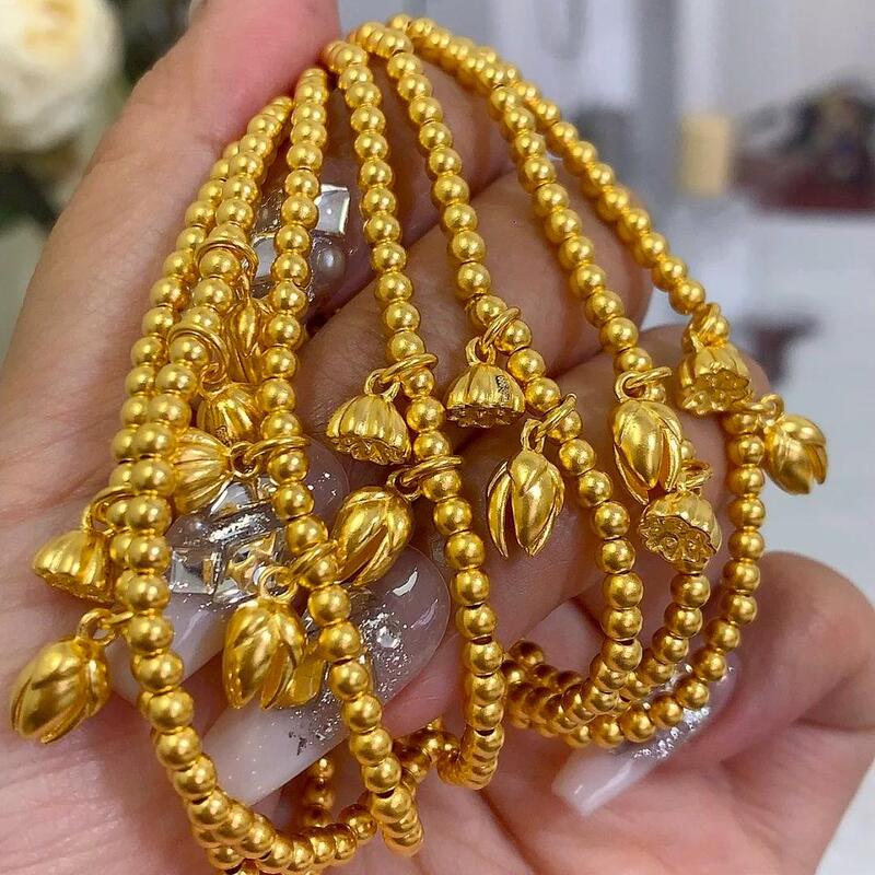 Gold-Plated Silver Traditional Craftsmanship Two-Generation Happiness Bracelet Lotus Seed Pod Lotus Flower Exclusive Store Edition Fortune Bead Bracelet Valentine's Day Gift Gold-Plated Silver Traditional Craftsmanship Two-Generation Happiness Bracelet Lotus Seed Pod Lotus Flower Exclusive Store Edition Fortune Bead Bracelet Valentine's Day Gift