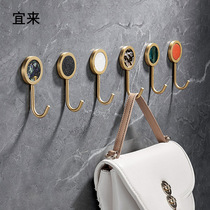 Creative Strong Magnet Brass Hook Refrigerator Magnet Textured Metal Home Door Super Suction Magnet Stone Decoration