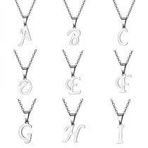 Lucky 26 letters necklace for women stainless steel smooth 26 letters clavicle chain necklace jewelry