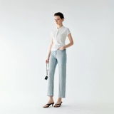 Синие штаны, осенние джинсы для отдыха, свободный прямой крой