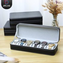 Deloitte spot black ostrich pattern pu leather watch storage dustproof zipper bag watch storage bag
