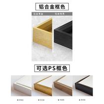 Fully hidden cocoa customizable sliding mirror wabi-sabi style entrance hall decorative painting fitting mirror corridor hanging painting