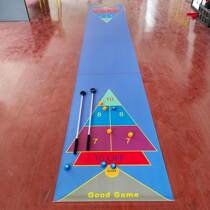 Indoor and outdoor dual-use 4 8 meter large size game mat with push rod curling ball shuffleboard set floor game