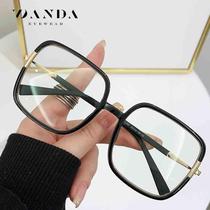 2023 new anti-blue light glasses TJ880 fashionable large frame plain frame TR90 frame with copper casting flat mirror