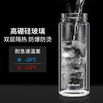 I6F9 magnetic tea cup double-layer glass anti-scalding insulation one-click ejection magnetic suction compartment tea separation cup