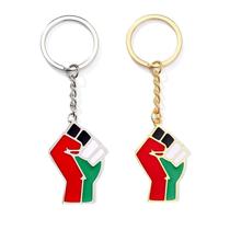 World Commemoration of Free Palestine Flag Keychain Fist Personalized High-Looking Metal Pendant Jewelry for Men and Women