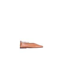 (New arrival for Spring Summer 22) JIL SANDER women’s square toe stitching detail leather ballet shoes
