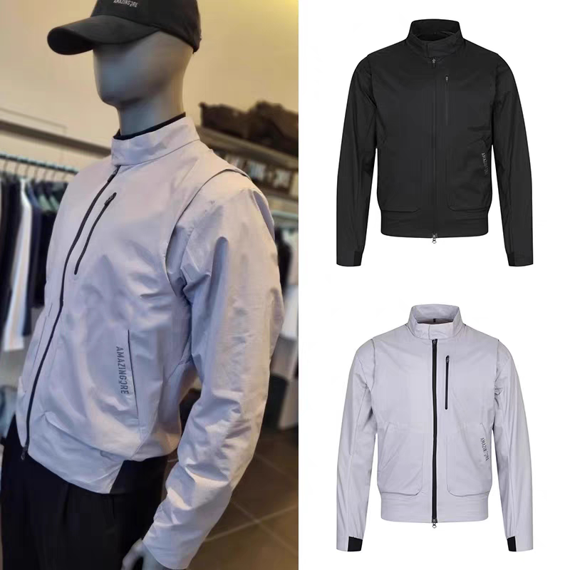 New Golf Men's Autumn and Winter Outdoor Sports Jacket with Detachable Sleeves, Fashionable Slim Fit, Warm and Windproof Jacket New Golf Men's Autumn and Winter Outdoor Sports Jacket with Detachable Sleeves, Fashionable Slim Fit, Warm and Windproof Jacket