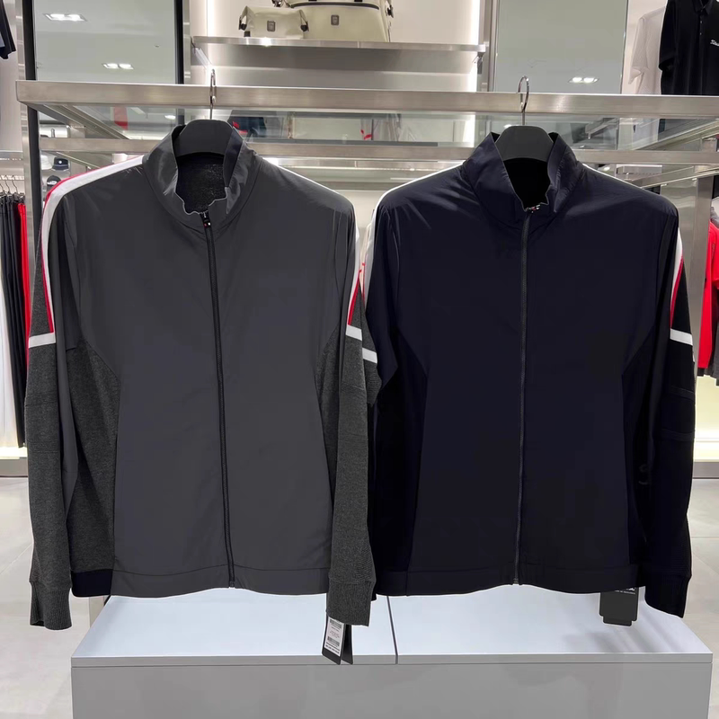 25 New Golf Jackets for Men, Sports Zipper Knit Patchwork Long-Sleeve Outerwear, Stylish and Versatile Black and Gray Jacket 25 New Golf Jackets for Men, Sports Zipper Knit Patchwork Long-Sleeve Outerwear, Stylish and Versatile Black and Gray Jacket