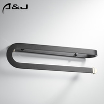 New black gold towel rack bathroom towel bar S-shaped storage rack bathroom towel ring toilet storage rack manufacturer