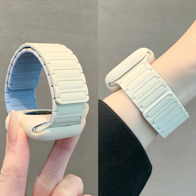 [Same Model as Zhang Jingyi] Suitable for Apple Watch S11 Silicone Strap, Magnetic Strap for Apple Watch 10, S9876 Series