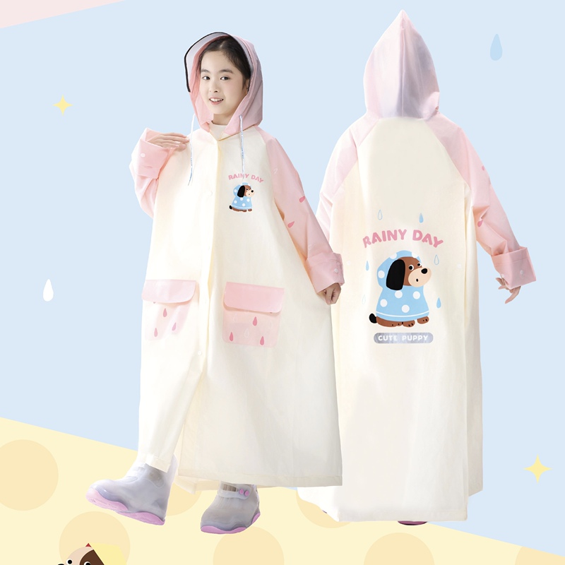 Gardenia Encounter New Cute Dog Eva Ultra-Light Raincoat Cute Korean Style Waterproof Large Backpack Space Hiking Raincoat