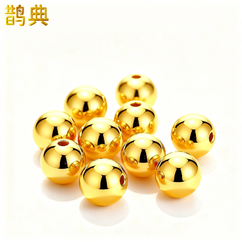 Magpie Classic Gold Transfer Bead Bracelet Full Gold 999 Small Gold Beads Hand String Pure Gold Ancient Method Smooth Jewelry DIY