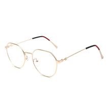 Korean retro literary metal flat mirror anti-blue light mens and womens myopia mirror metal kick-off mirror frame