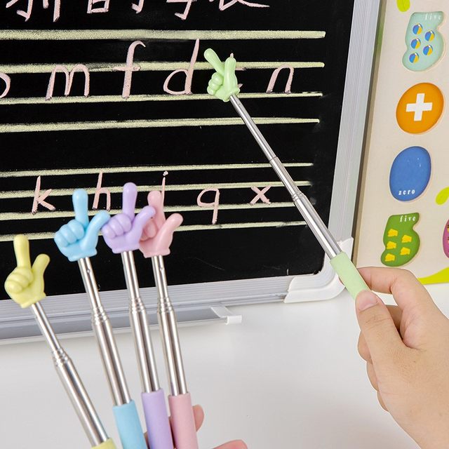 Telescopic Teaching Pointer for Teachers, Reading Stick for Children in Class, Home Teaching Stick, Cute Extendable Baton for Middle School Students