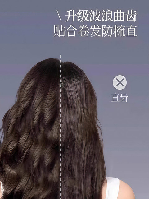 Double-Row Wavy Tooth Curling Comb with Handle, Scalp Massage Comb, Volumizing Comb, Anti-Static Hair Styling Comb for Hair Salons