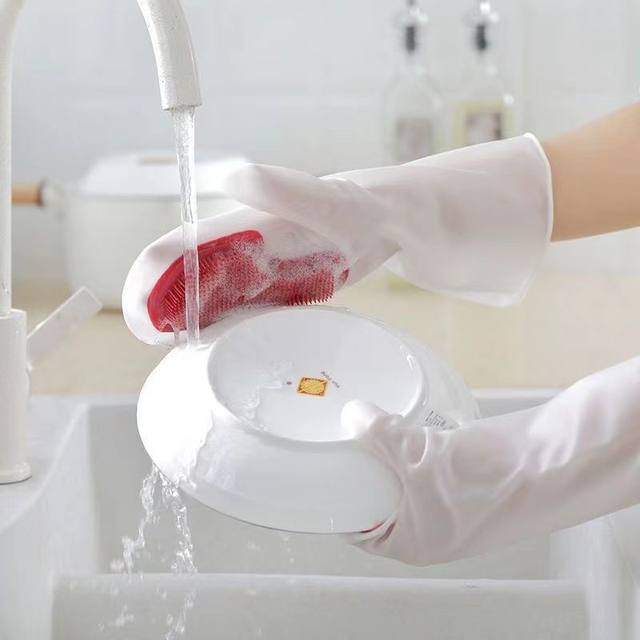 Magic Dishwashing Gloves, Dishwashing Tool, Kitchen Waterproof Silicone Dishwashing Brush, Durable, Stain-Removing, Non-Slip