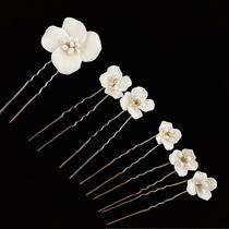 Erxun fashion OL handmade ceramic flower hairpin European and American forest style pastoral style bridal hairpin