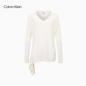 CK Calvin Klein 女装V领气质修身时尚长袖毛衣 W84071028W