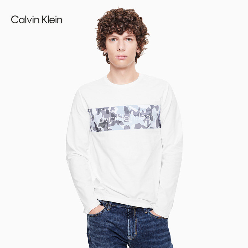 CK Jeans men long sleeve personality fashion simple trend print T-shirt 4AOKTA8