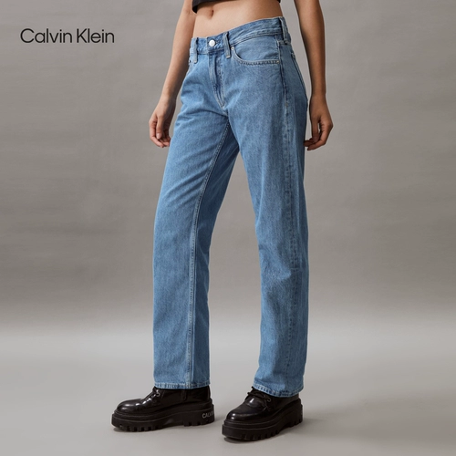 [Знаменитости в одном стиле] CK Jeans24 Весенне-летние женские прямые джинсы из чистого хлопка с низкой талией в стиле ретро J223698