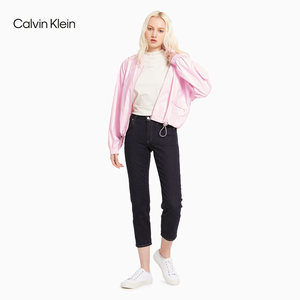 CK Jeans 2021春夏新款女装棒球服领两侧抽绳拉链长袖外套J216161