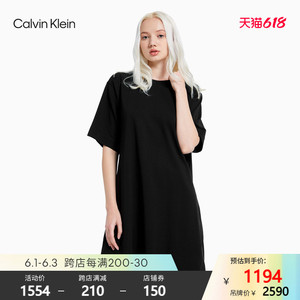 CKCalvinKlein 女装百褶短袖T恤款时尚连衣裙 W76279006C