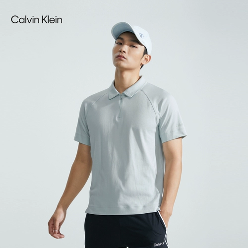 Быстросохнущая дышащая спортивная летняя футболка polo с молнией, короткий рукав