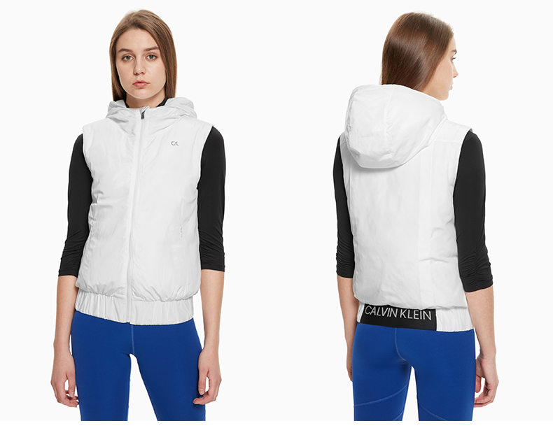 CK HIỆU SUẤT 18 mùa thu và mùa đông mới logo nữ trùm đầu thắt lưng không tay vest thể thao 4WF8O583 áo phông thể thao nam