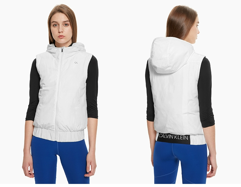 CK HIỆU SUẤT 18 mùa thu và mùa đông mới logo nữ trùm đầu thắt lưng không tay vest thể thao 4WF8O583
