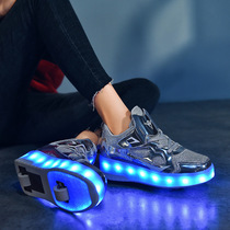 Heelys shoes new two-wheel childrens multi-color summer roller shoes boys and girls wheel shoes student Heelys shoes