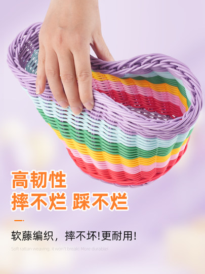 Cesta de bicicleta para niños, cesta retro, coche de equilibrio, scooter, cesta delantera tejida, artefacto para cochecito de bebé, accesorios para cesta