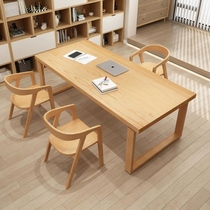 Solid wood desk studio home reading calligraphy writing Nordic study table computer desk desk study room large