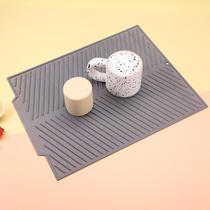 Sink side diversion slope automatic drainage silicone drain mat kitchen tableware storage drain board anti-slip mat