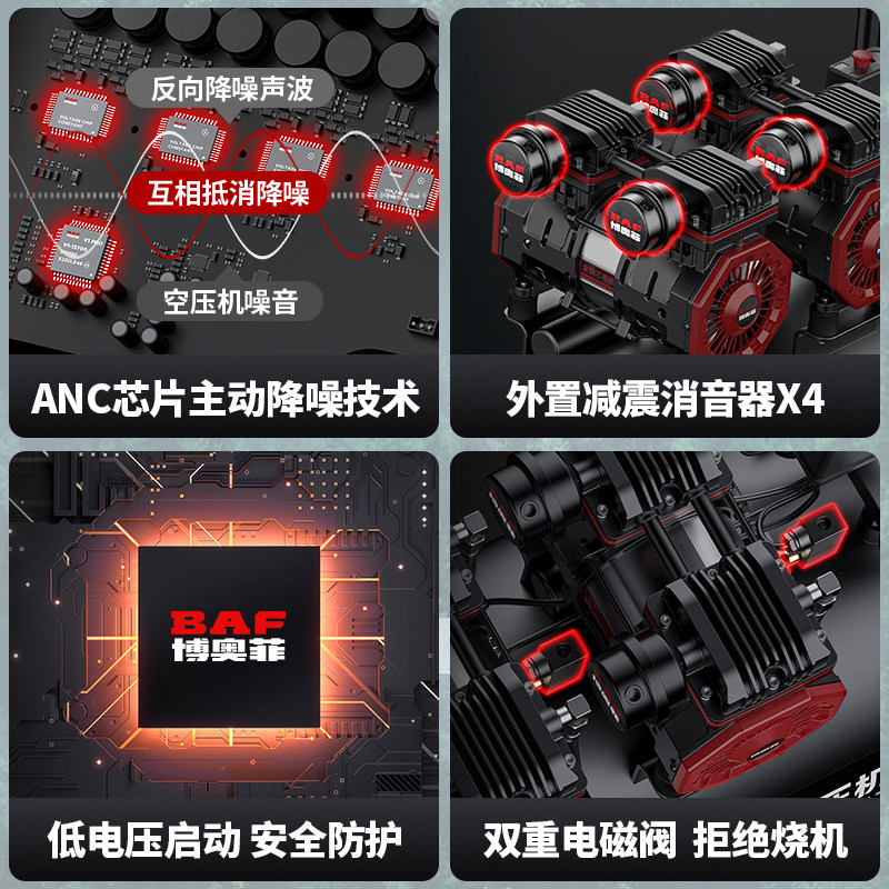 Air Compressor Silent Oil-Free Air Pump Small 220V Portable Woodworking Air Compressor High-Pressure Industrial Air Pump