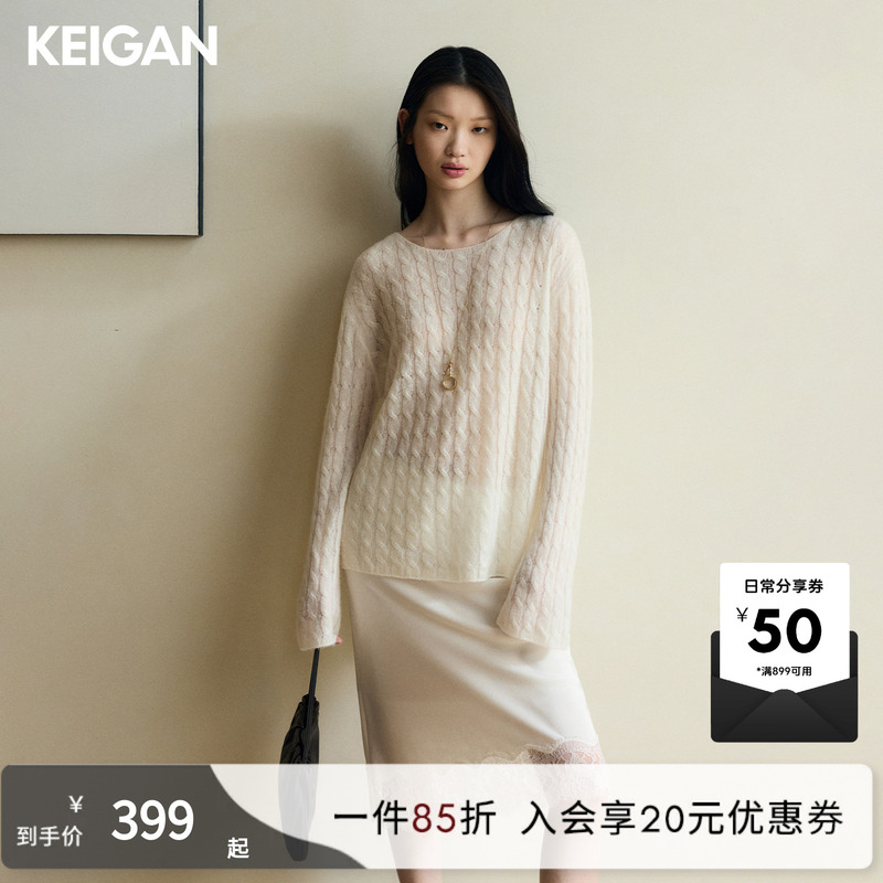 Keigan/Loose and Airy Lyocell Cashmere Wool Classic Lazy Cloud Cable Knit Sweater Keigan/Loose and Airy Lyocell Cashmere Wool Classic Lazy Cloud Cable Knit Sweater