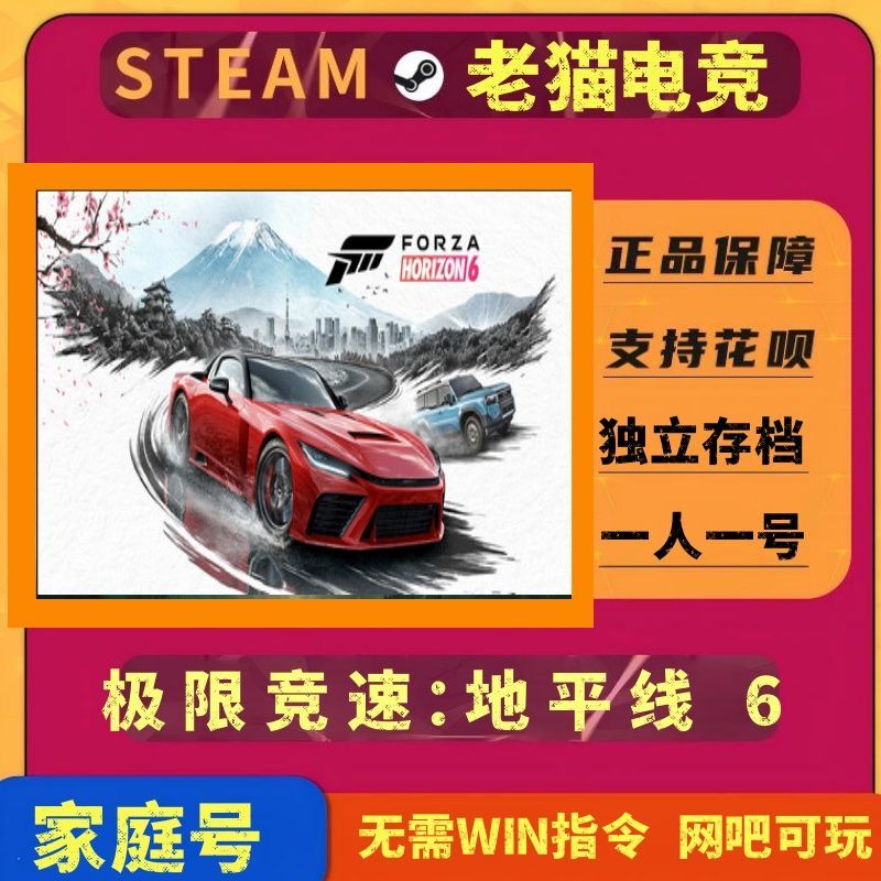 Forza Horizon 6 Steam Family Account, Brand New, White Account, Can Be Used for Multiplayer, Has Independent Save Files, and Can Be Re-Bound to Any Account