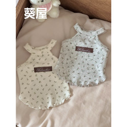 Floral Whispers | Original Pet Dog Clothes Floral Suspender Dress Dog Clothes Teddy Bichon Yorkshire Clothes