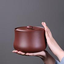 Yixing purple sand tea can half a catty household Puer awakening tea can handmade ceramic sealed can small tea storage
