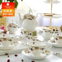 European tea set ceramic afternoon tea coffee set household bone china coffee cup set English black tea cup E-