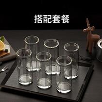 Crystal thick-bottomed glass cup set green cup double-layer insulated anti-scalding drinking cup 280l double-layer cup (pack of 6