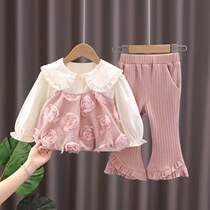 Clothes? Sweet and stylish spring and autumn clothes for girls and babies - Princess Korean three-piece baby fashion set