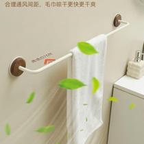 Walnut punch-free towel rack bathroom towel rack hook bathroom rack toilet towel bar hanging rod