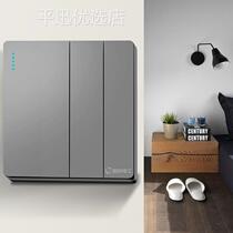 (Three-on multi-control) Type 86 household middle switch three-way multi-way multi-control midway multi-control switch three controls and one light