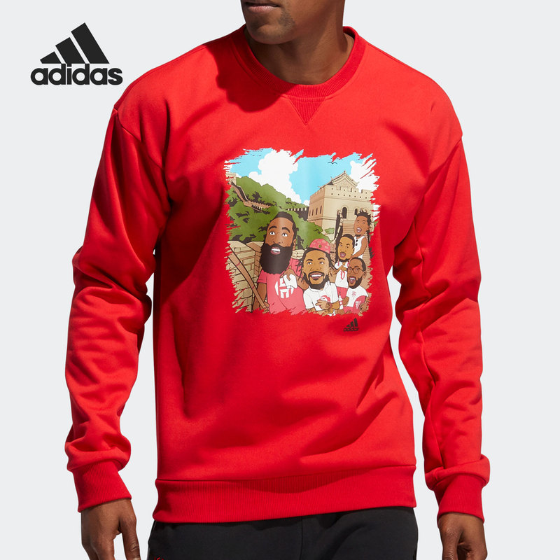 Adidas/Adidas Genuine New Men's Round Neck Printed Warm Casual Sports Pullover Gn8018 Adidas/Adidas Genuine New Men's Round Neck Printed Warm Casual Sports Pullover Gn8018