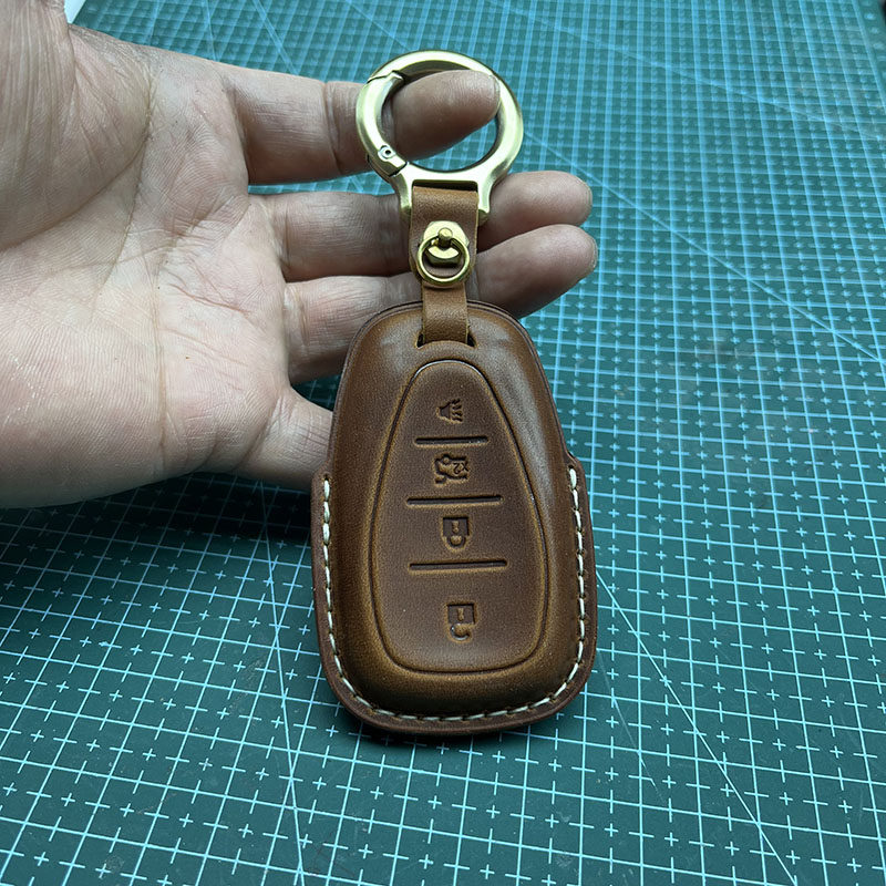 复古疯马皮 钥匙套的LOGO