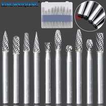 6x6 electric grinding accessories tungsten steel grinding head tungsten steel carbide rotary file 6mm handle double grain milling cutter